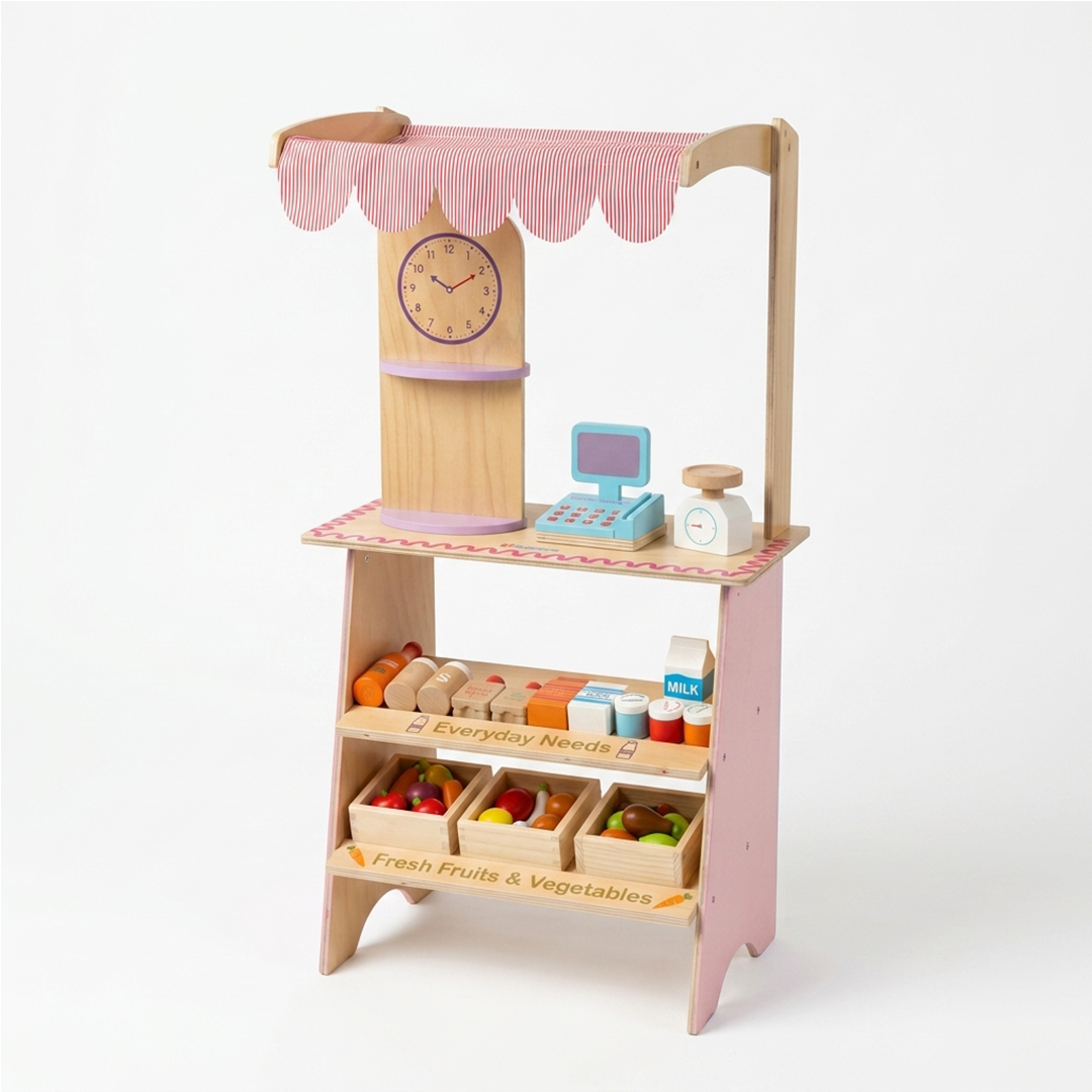 Wooden Market Stall Playset