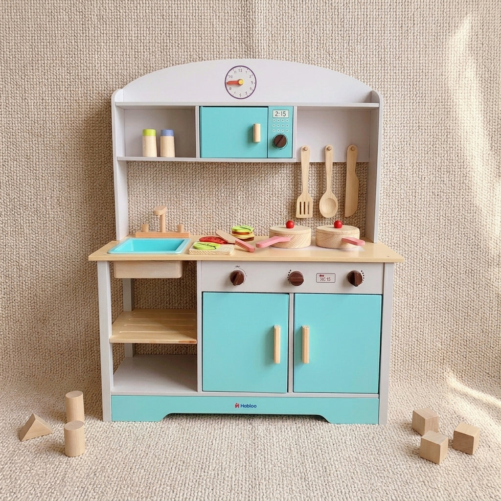 Wooden Play Kitchen Set