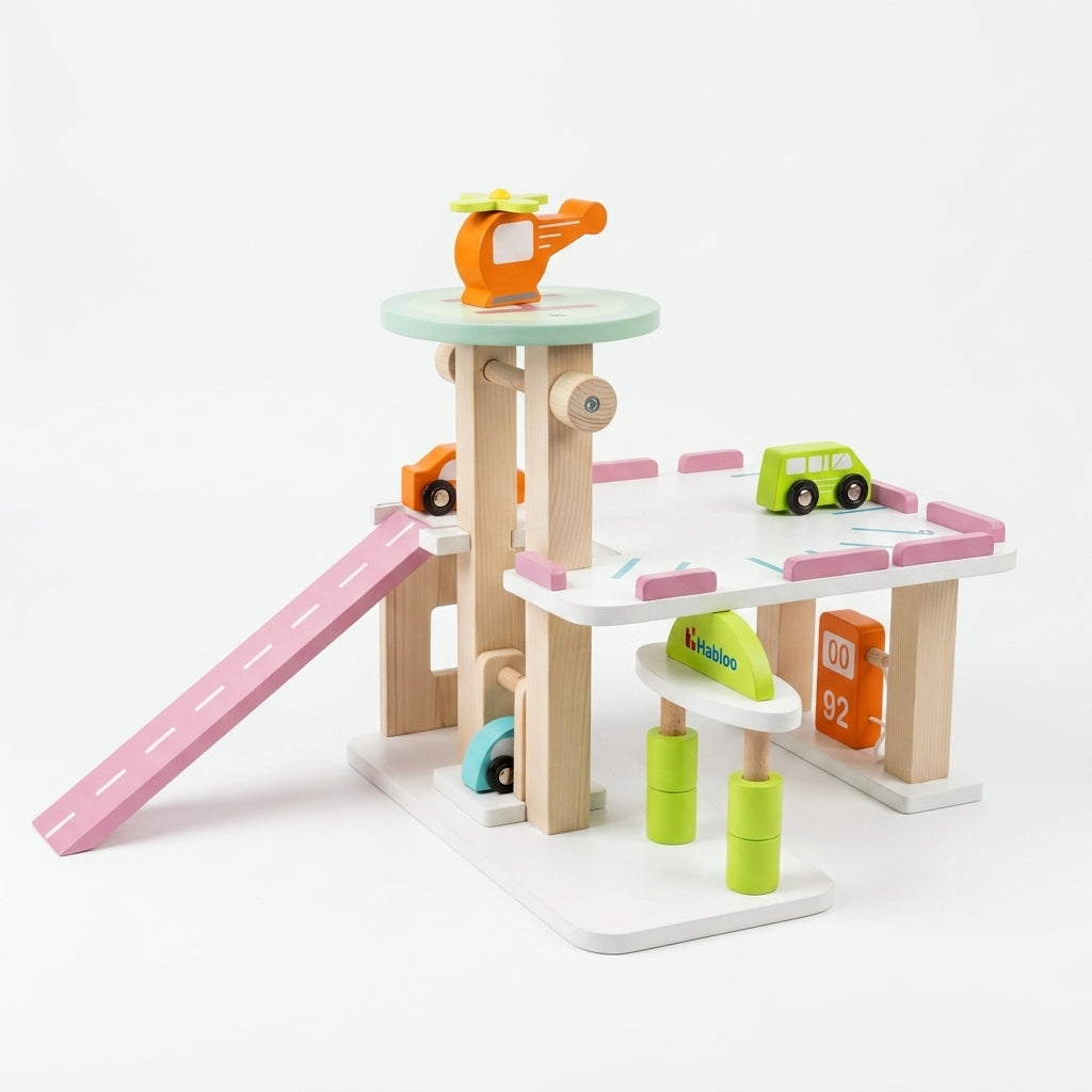 Wooden Parking Garage Playset