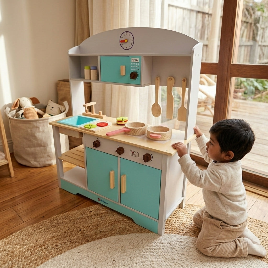 Wooden Play Kitchen Set