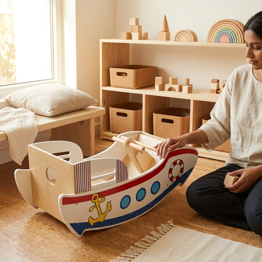 Wooden Rocking Boat